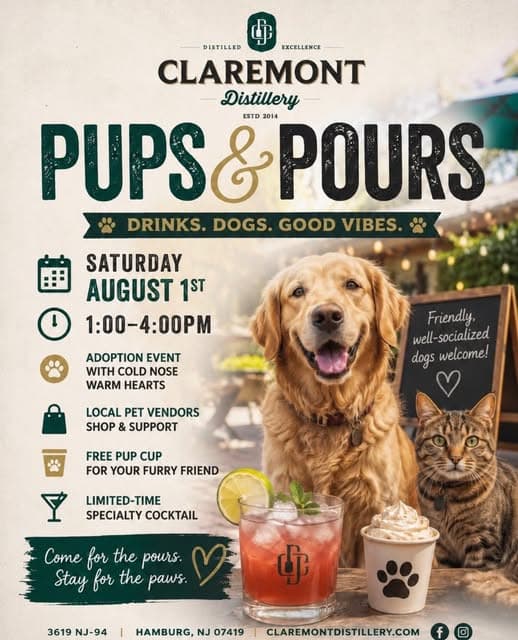 Pups & Pours @ Claremont Distillery