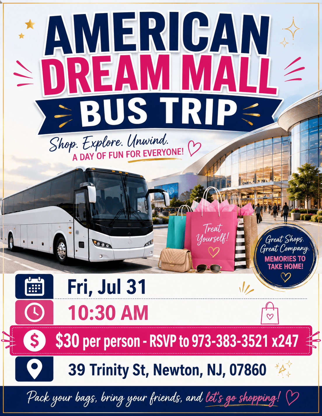 AMERICAN DREAM MALL BUS TRIP